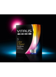 Цветные ароматизированные презервативы VITALIS PREMIUM color   flavor - 3 шт. - Vitalis - купить с доставкой в Уссурийске