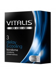 Презервативы VITALIS PREMIUM delay   cooling с охлаждающим эффектом - 3 шт. - Vitalis - купить с доставкой в Уссурийске