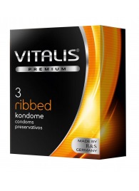 Ребристые презервативы VITALIS PREMIUM ribbed - 3 шт. - Vitalis - купить с доставкой в Уссурийске