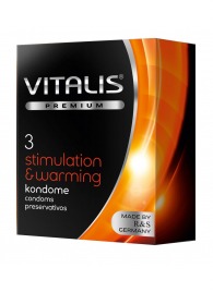 Презервативы VITALIS PREMIUM stimulation   warming с согревающим эффектом - 3 шт. - Vitalis - купить с доставкой в Уссурийске