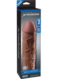 Коричневая насадка Mega 2  Extension - 20,3 см. - Pipedream - в Уссурийске купить с доставкой