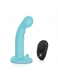 Голубая изогнутая насадка 6in Remote Control Ripple P-Spot G-Spot на черных трусиках - 16 см. - Pegasus - купить с доставкой в Уссурийске