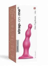 Розовая насадка Strap-On-Me Dildo Plug Beads size S - Strap-on-me - купить с доставкой в Уссурийске