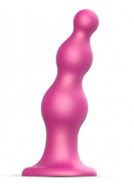 Розовая насадка Strap-On-Me Dildo Plug Beads size S - Strap-on-me - купить с доставкой в Уссурийске