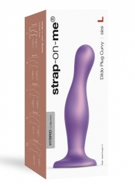 Фиолетовая насадка Strap-On-Me Dildo Plug Curvy size L - Strap-on-me - купить с доставкой в Уссурийске