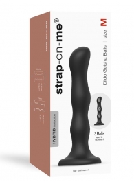 Черная насадка Strap-On-Me Dildo Geisha Balls size M - Strap-on-me - купить с доставкой в Уссурийске