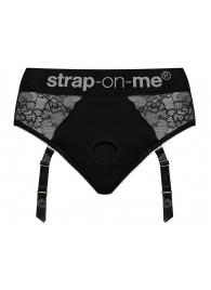 Черные трусики для насадок Diva Lingerie Harness - size M - Strap-on-me - купить с доставкой в Уссурийске