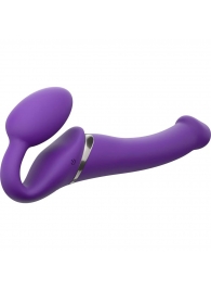 Фиолетовый безремневой вибрострапон Vibrating Bendable Strap-On - size L - Strap-on-me - купить с доставкой в Уссурийске