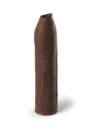 Коричневая насадка-удлинитель Uncut Silicone Penis Enhancer - 17,8 см. - Pipedream - в Уссурийске купить с доставкой