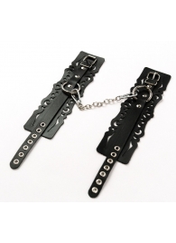 Узорчатые кожаные оковы с регулируемыми ремешками - Crazy Handmade - купить с доставкой в Уссурийске