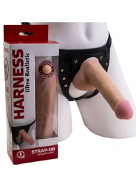 Страпон Harness из двух предметов: трусики с плугом и насадка-фаллос - 17 см. - LOVETOY (А-Полимер) - купить с доставкой в Уссурийске