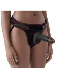 Женский темнокожий страпон Easy Strapon Set 7 Inch - 18 см. - Lovetoy - купить с доставкой в Уссурийске