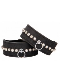 Черные поножи Diamond Studded Ankle Cuffs - Shots Media BV - купить с доставкой в Уссурийске