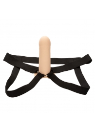 Телесный фаллопротез из силикона Extension with Harness - 15,75 см. - California Exotic Novelties - купить с доставкой в Уссурийске