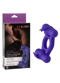 Фиолетовое эрекционное виброкольцо с двумя моторами Silicone Rechargeable Triple Orgasm Enhancer - California Exotic Novelties - в Уссурийске купить с доставкой