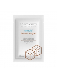 Саше лубриканта на водной основе Simply Aqua Brown Sugar с ароматом коричневого сахара - 3 мл. - Wicked - купить с доставкой в Уссурийске