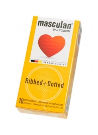 Презервативы с колечками и пупырышками Masculan Ribbed+Dotted - 10 шт. - Masculan - купить с доставкой в Уссурийске