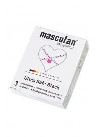 Ультрапрочные презервативы Masculan Ultra Safe Black - 3 шт. - Masculan - купить с доставкой в Уссурийске