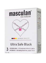 Ультрапрочные презервативы Masculan Ultra Safe Black - 3 шт. - Masculan - купить с доставкой в Уссурийске