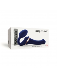 Синий безремневой страпон Multi Orgasm Size S с клиторальной стимуляцией - Strap-on-me - купить с доставкой в Уссурийске