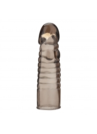 Дымчатая насадка-удлинитель Ribbed Realistic Penis Enhancing Sleeve Extension - 15,2 см. - BlueLine - в Уссурийске купить с доставкой