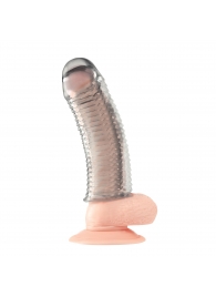 Текстурированная насадка на пенис Clear Textured Penis Enhancing Sleeve Extension - 16,5 см. - BlueLine - в Уссурийске купить с доставкой