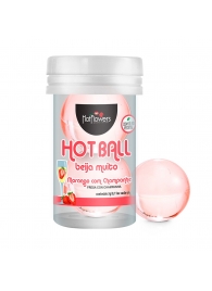 Лубрикант на масляной основе Hot Ball Beija Muito с ароматом клубники и шампанского (2 шарика по 3 гр.) - HotFlowers - купить с доставкой в Уссурийске