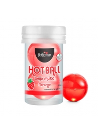 Лубрикант на масляной основе Hot Ball Beija Muito с ароматом клубники (2 шарика по 3 гр.) - HotFlowers - купить с доставкой в Уссурийске