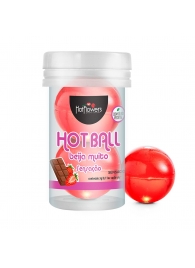 Лубрикант на масляной основе Hot Ball Beija Muito с ароматом шоколада и клубники (2 шарика по 3 гр.) - HotFlowers - купить с доставкой в Уссурийске