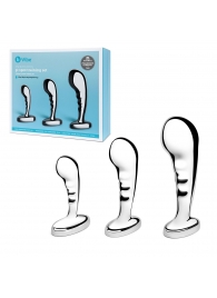 Набор из 3 стальных стимуляторов простаты Stainless Steel P-spot Training Set - b-Vibe - в Уссурийске купить с доставкой