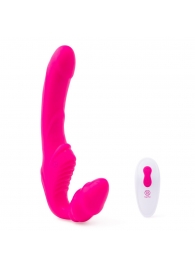 Розовый безремневой страпон на радиоуправлении Strapless Together - 22 см. - Together Toy - купить с доставкой в Уссурийске