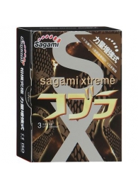 Суженные к основанию презервативы Sagami Xtreme COBRA - 3 шт. - Sagami - купить с доставкой в Уссурийске