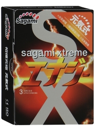 Презервативы Sagami Xtreme ENERGY с ароматом энергетика - 3 шт. - Sagami - купить с доставкой в Уссурийске