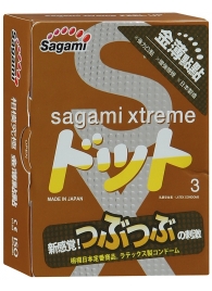 Презервативы Sagami Xtreme FEEL UP с точечной текстурой и линиями прилегания - 3 шт. - Sagami - купить с доставкой в Уссурийске