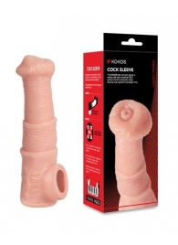 Телесная фантазийная насадка на член Cock Sleeve Size M - KOKOS - в Уссурийске купить с доставкой