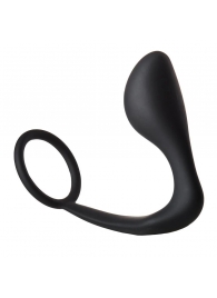 Черное эрекционное кольцо с анальной пробкой Anal Plug With Cockring - Dream Toys - в Уссурийске купить с доставкой