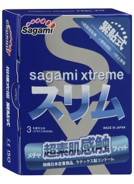 Розовые презервативы Sagami Xtreme FEEL FIT 3D - 3 шт. - Sagami - купить с доставкой в Уссурийске