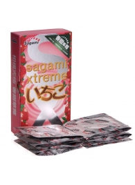 Презервативы Sagami Xtreme Strawberry c ароматом клубники - 10 шт. - Sagami - купить с доставкой в Уссурийске