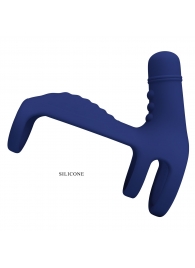 Синяя вибронасадка на пенис Vibrating Penis Sling - Baile - в Уссурийске купить с доставкой
