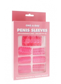 Набор из 7 розовых насадок на пенис ONE-A-DAY PENIS SLEEVES PINK - Seven Creations - в Уссурийске купить с доставкой