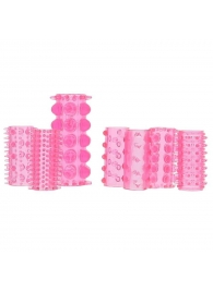 Набор из 7 розовых насадок на пенис ONE-A-DAY PENIS SLEEVES PINK - Seven Creations - в Уссурийске купить с доставкой