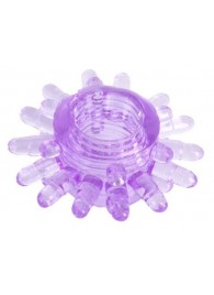 Фиолетовое гелевое эрекционное кольцо с шипиками - Toyfa Basic - в Уссурийске купить с доставкой
