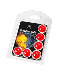 Набор из 6 шариков с массажным маслом Brazilian Balls с охлаждающим и разогревающим эффектом - Secret Play - купить с доставкой в Уссурийске