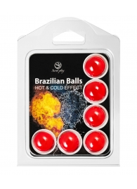 Набор из 6 шариков с массажным маслом Brazilian Balls с охлаждающим и разогревающим эффектом - Secret Play - купить с доставкой в Уссурийске