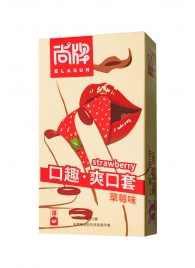 Презервативы Elasun Strawberry с аромато клубники - 10 шт. - Elasun - купить с доставкой в Уссурийске