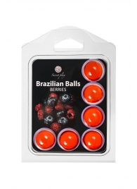 Набор из 6 шариков с массажным маслом Brazilian Balls с ароматом ягод - Secret Play - купить с доставкой в Уссурийске