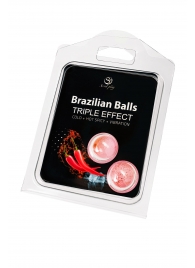 Набор из 2 шариков с массажным маслом Brazilian Balls с тройным эффектом - Secret Play - купить с доставкой в Уссурийске