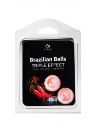 Набор из 2 шариков с массажным маслом Brazilian Balls с тройным эффектом - Secret Play - купить с доставкой в Уссурийске