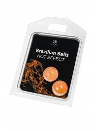 Набор из 2 шариков с массажным маслом Brazilian Balls с разогревающим эффектом - Secret Play - купить с доставкой в Уссурийске