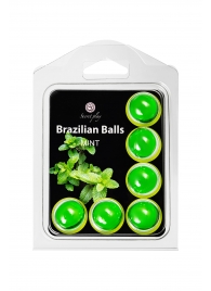 Набор из 6 шариков с массажным маслом Brazilian Balls с ароматом мяты - Secret Play - купить с доставкой в Уссурийске